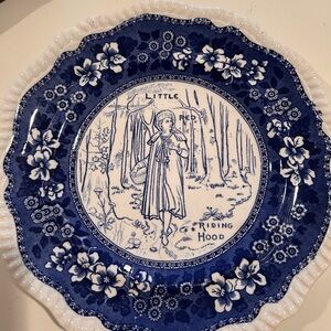 Rare vintage W.T. Copeland & Sons cobalt blue white plate, see description